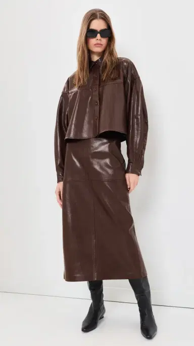 AGOLDE Agnes Faux Leather Shirt | Thumbnail 6 AGOLDE Agnes Faux Leather Shirt | Thumbnail 6