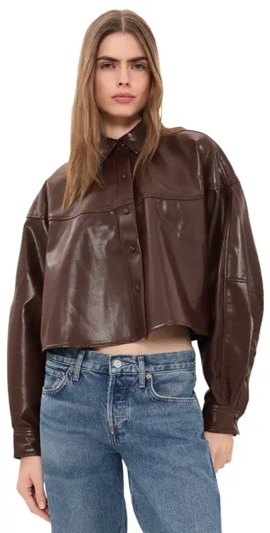 AGOLDE Agnes Faux Leather Shirt | Thumbnail 1 AGOLDE Agnes Faux Leather Shirt | Thumbnail 1