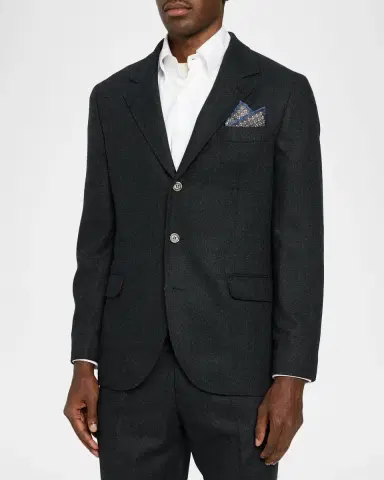 Brunello Cucinelli Men's Virgin Wool Suit | Thumbnail 4 Brunello Cucinelli Men's Virgin Wool Suit | Thumbnail 4