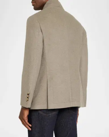 Brunello Cucinelli Men's Cashmere Nehru Jacket | Thumbnail 3 Brunello Cucinelli Men's Cashmere Nehru Jacket | Thumbnail 3