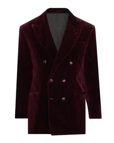 Brunello Cucinelli Men's Striped Velvet Cotton Blazer | Thumbnail 1 Brunello Cucinelli Men's Striped Velvet Cotton Blazer | Thumbnail 1