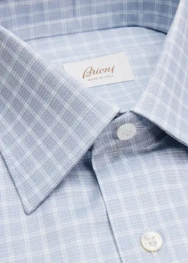 Brioni Men's Checked Cotton Dress Shirt | Thumbnail 2 Brioni Men's Checked Cotton Dress Shirt | Thumbnail 2