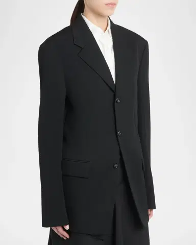 Bottega Veneta Oversized Single-Breasted Wool Blazer | Thumbnail 4 Bottega Veneta Oversized Single-Breasted Wool Blazer | Thumbnail 4