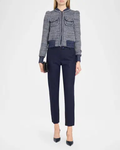 MAISON COMMON Windowpane Wool Flannel Slim-Leg Ankle Pants | Thumbnail 2 MAISON COMMON Windowpane Wool Flannel Slim-Leg Ankle Pants | Thumbnail 2