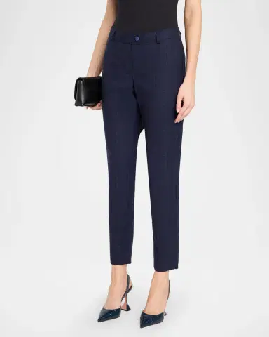 MAISON COMMON Windowpane Wool Flannel Slim-Leg Ankle Pants | Thumbnail 4 MAISON COMMON Windowpane Wool Flannel Slim-Leg Ankle Pants | Thumbnail 4
