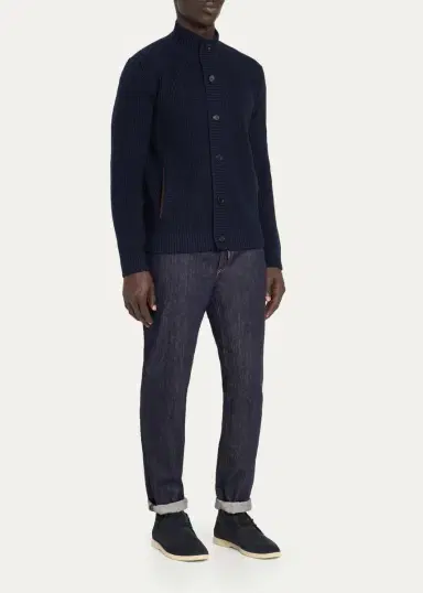 Baldassari Men's Brenta Knit Cotton Cardigan | Thumbnail 2 Baldassari Men's Brenta Knit Cotton Cardigan | Thumbnail 2