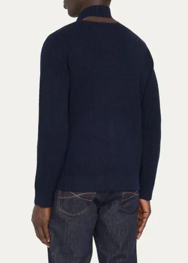 Baldassari Men's Brenta Knit Cotton Cardigan | Thumbnail 3 Baldassari Men's Brenta Knit Cotton Cardigan | Thumbnail 3