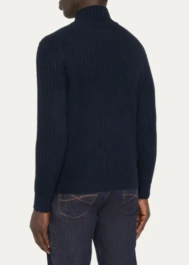 Baldassari Men's Fontana Ribbed Cotton Sweater | Thumbnail 3 Baldassari Men's Fontana Ribbed Cotton Sweater | Thumbnail 3