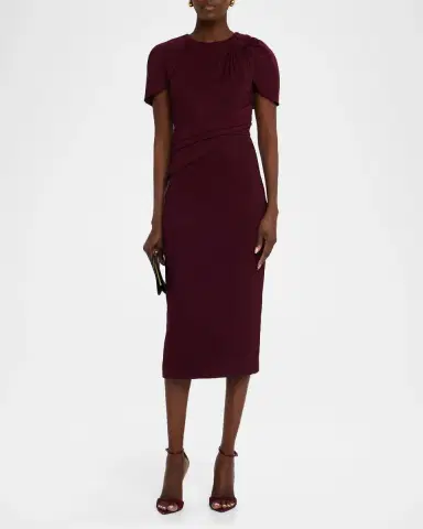BADGLEY MISCHKA Knotted Cape-Sleeve Cocktail Dress | Thumbnail 2 BADGLEY MISCHKA Knotted Cape-Sleeve Cocktail Dress | Thumbnail 2