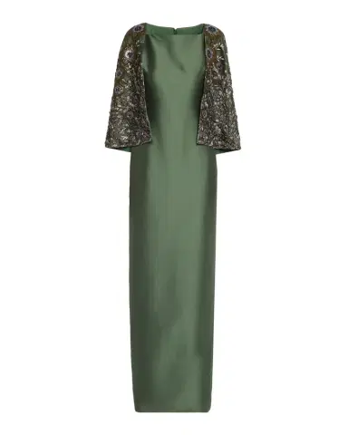 BADGLEY MISCHKA Floral-Embroidered Cape Column Gown | Thumbnail 1 BADGLEY MISCHKA Floral-Embroidered Cape Column Gown | Thumbnail 1