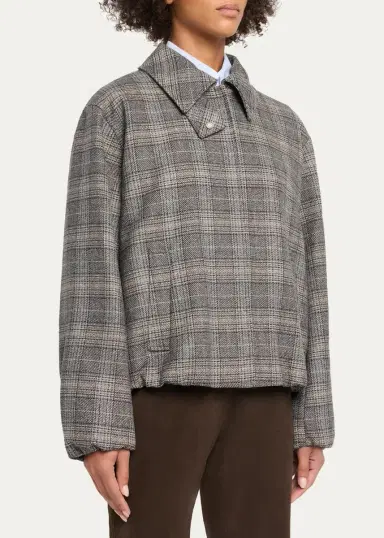 Lafayette 148 New York Glen Check Bomber Jacket | Thumbnail 4 Lafayette 148 New York Glen Check Bomber Jacket | Thumbnail 4
