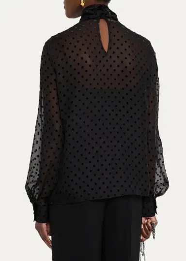 Lafayette 148 New York Polka Dot High-Neck Blouse | Thumbnail 3 Lafayette 148 New York Polka Dot High-Neck Blouse | Thumbnail 3