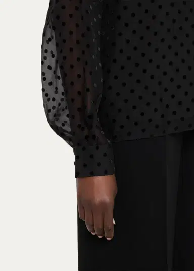 Lafayette 148 New York Polka Dot High-Neck Blouse | Thumbnail 5 Lafayette 148 New York Polka Dot High-Neck Blouse | Thumbnail 5