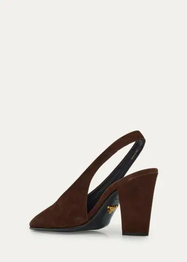 Prada 85mm Suede Slingback Pumps | Thumbnail 4 Prada 85mm Suede Slingback Pumps | Thumbnail 4