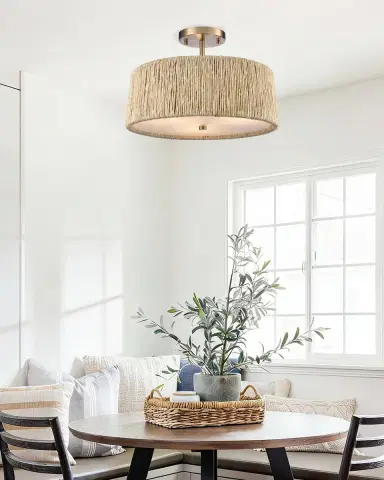 Arabela Lighting Cabana 16" 3-Light Semi-Flush Mount | Thumbnail 6 Arabela Lighting Cabana 16" 3-Light Semi-Flush Mount | Thumbnail 6