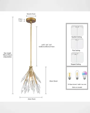 Arabela Lighting Crystal Fusion 13" Pendant | Thumbnail 7 Arabela Lighting Crystal Fusion 13" Pendant | Thumbnail 7