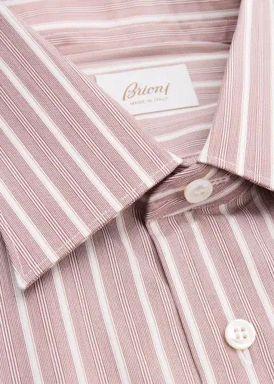 Brioni Men's Striped Cotton Dress Shirt | Thumbnail 20 Brioni Men's Striped Cotton Dress Shirt | Thumbnail 20