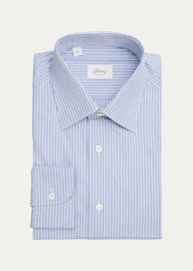 Brioni Men's Striped Cotton Dress Shirt | Thumbnail 3 Brioni Men's Striped Cotton Dress Shirt | Thumbnail 3
