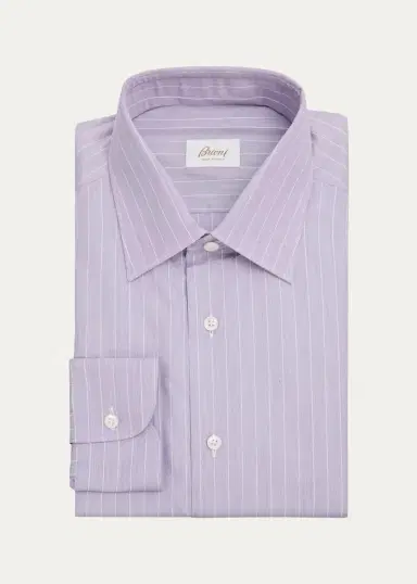 Brioni Men's Striped Cotton Dress Shirt | Thumbnail 21 Brioni Men's Striped Cotton Dress Shirt | Thumbnail 21