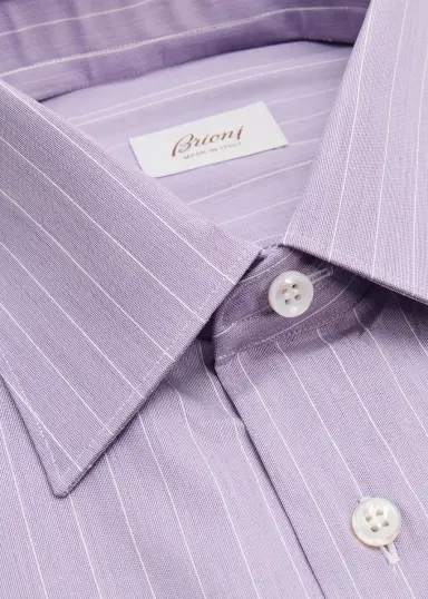 Brioni Men's Striped Cotton Dress Shirt | Thumbnail 22 Brioni Men's Striped Cotton Dress Shirt | Thumbnail 22