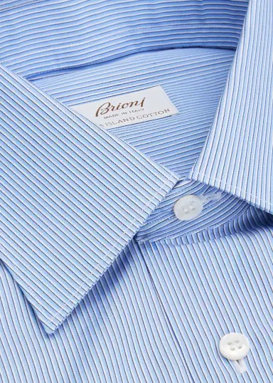 Brioni Men's Striped Cotton Dress Shirt | Thumbnail 24 Brioni Men's Striped Cotton Dress Shirt | Thumbnail 24