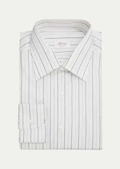 Brioni Men's Striped Cotton Dress Shirt | Thumbnail 25 Brioni Men's Striped Cotton Dress Shirt | Thumbnail 25