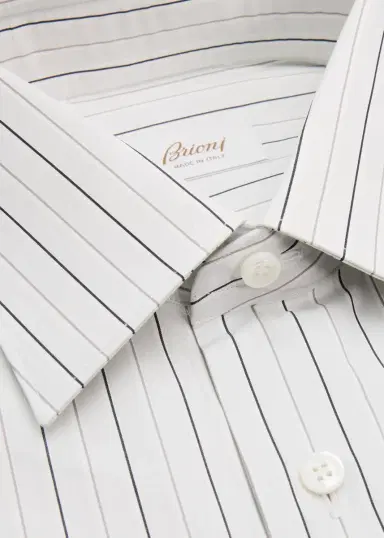 Brioni Men's Striped Cotton Dress Shirt | Thumbnail 26 Brioni Men's Striped Cotton Dress Shirt | Thumbnail 26