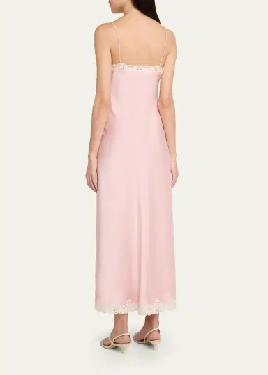LoveShackFancy Lomira Bow Applique Satin Slip Dress | Thumbnail 3 LoveShackFancy Lomira Bow Applique Satin Slip Dress | Thumbnail 3