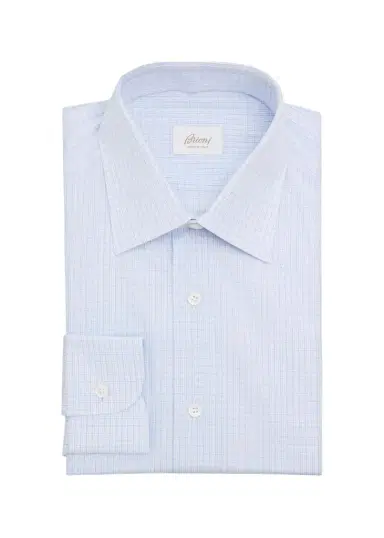 Brioni Men's Check Cotton Dress Shirt | Thumbnail 1 Brioni Men's Check Cotton Dress Shirt | Thumbnail 1