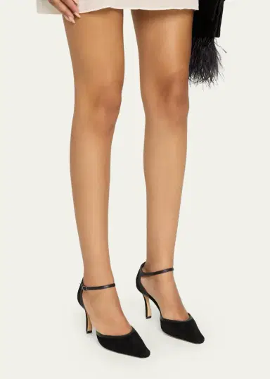 Manolo Blahnik 50mm Turgimodla Laser-Cut Suede T-Strap Pumps | Thumbnail 2 Manolo Blahnik 50mm Turgimodla Laser-Cut Suede T-Strap Pumps | Thumbnail 2