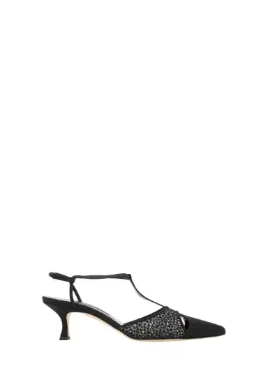 Manolo Blahnik 50mm Turgimodla Laser-Cut Suede T-Strap Pumps | Thumbnail 1 Manolo Blahnik 50mm Turgimodla Laser-Cut Suede T-Strap Pumps | Thumbnail 1