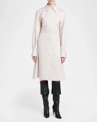 Alexander McQueen Striped Cotton-Silk Lace-Up Shirtdress | Thumbnail 2 Alexander McQueen Striped Cotton-Silk Lace-Up Shirtdress | Thumbnail 2