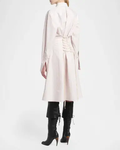 Alexander McQueen Striped Cotton-Silk Lace-Up Shirtdress | Thumbnail 3 Alexander McQueen Striped Cotton-Silk Lace-Up Shirtdress | Thumbnail 3