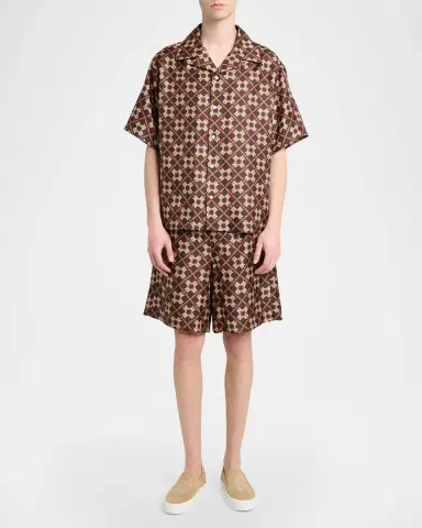 AMIRI Men's Silk MA Quad Drawstring Pull-On Shorts | Thumbnail 2 AMIRI Men's Silk MA Quad Drawstring Pull-On Shorts | Thumbnail 2