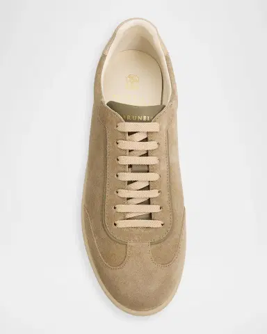 Brunello Cucinelli Men's Suede T-Toe Low-Top Sneakers | Thumbnail 6 Brunello Cucinelli Men's Suede T-Toe Low-Top Sneakers | Thumbnail 6