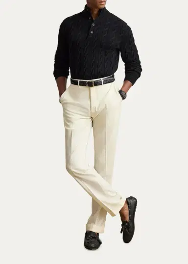 Ralph Lauren Purple Label Men's Cable-Knit Cashmere Mock Neck Sweater | Thumbnail 7 Ralph Lauren Purple Label Men's Cable-Knit Cashmere Mock Neck Sweater | Thumbnail 7