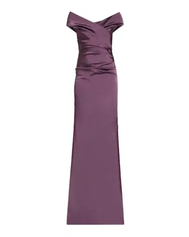Rickie Freeman for Teri Jon Pleated Off-Shoulder Satin Column Gown | Thumbnail 1 Rickie Freeman for Teri Jon Pleated Off-Shoulder Satin Column Gown | Thumbnail 1