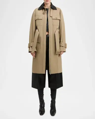 DEREK LAM 10 CROSBY Landon Stretch-Cotton Contrast-Collar Trench Coat | Thumbnail 2 DEREK LAM 10 CROSBY Landon Stretch-Cotton Contrast-Collar Trench Coat | Thumbnail 2
