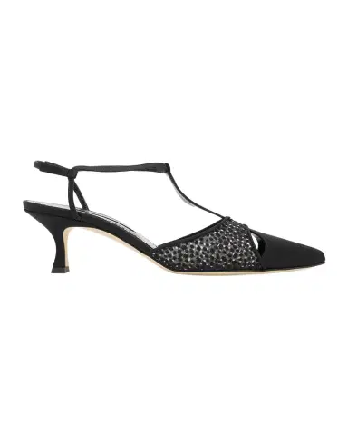 Manolo Blahnik 50mm Turgimodla Laser-Cut Suede T-Strap Pumps | Thumbnail 1 Manolo Blahnik 50mm Turgimodla Laser-Cut Suede T-Strap Pumps | Thumbnail 1