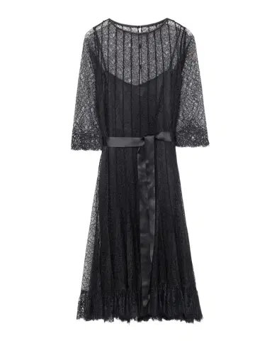 Rickie Freeman for Teri Jon Pintuck Laced Cocktail Dress | Thumbnail 1 Rickie Freeman for Teri Jon Pintuck Laced Cocktail Dress | Thumbnail 1