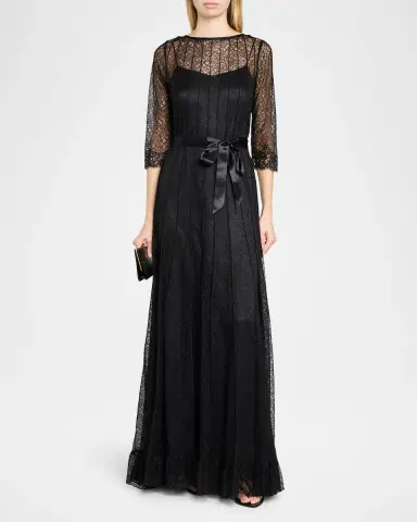 Rickie Freeman for Teri Jon Pintuck Lace Gown | Thumbnail 2 Rickie Freeman for Teri Jon Pintuck Lace Gown | Thumbnail 2