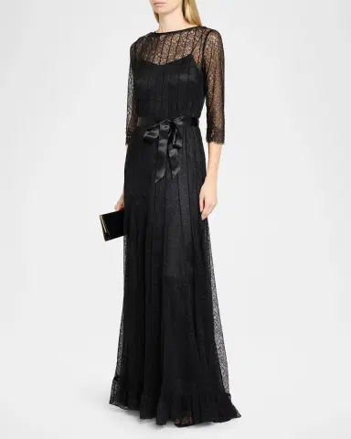 Rickie Freeman for Teri Jon Pintuck Lace Gown | Thumbnail 4 Rickie Freeman for Teri Jon Pintuck Lace Gown | Thumbnail 4