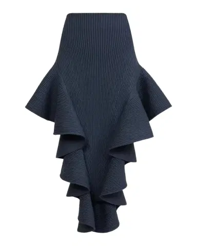 Alaïa Ruffle Pointed Sculpted Midi Skirt | Thumbnail 1 Alaïa Ruffle Pointed Sculpted Midi Skirt | Thumbnail 1