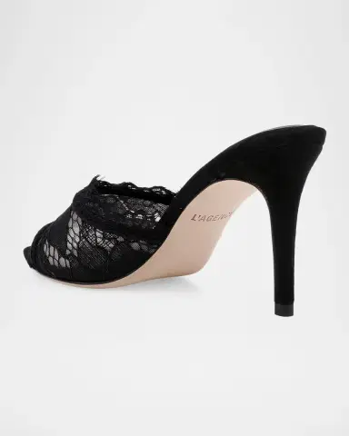 L'Agence 85mm Penn Lace Mules | Thumbnail 3 L'Agence 85mm Penn Lace Mules | Thumbnail 3