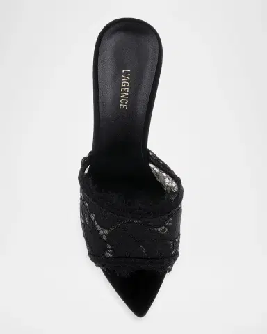 L'Agence 85mm Penn Lace Mules | Thumbnail 4 L'Agence 85mm Penn Lace Mules | Thumbnail 4