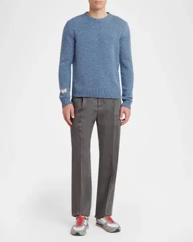 Valentino Garavani Men's Butterfly Wool Sweater | Thumbnail 2 Valentino Garavani Men's Butterfly Wool Sweater | Thumbnail 2