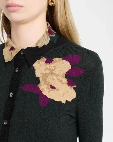 Rickie Freeman for Teri Jon Floral Intarsia Wool Knit Cardigan | Thumbnail 5 Rickie Freeman for Teri Jon Floral Intarsia Wool Knit Cardigan | Thumbnail 5