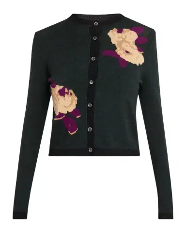 Rickie Freeman for Teri Jon Floral Intarsia Wool Knit Cardigan | Thumbnail 1 Rickie Freeman for Teri Jon Floral Intarsia Wool Knit Cardigan | Thumbnail 1
