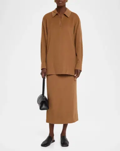 Lafayette 148 New York Spread-Collar Camel Hair Blouse | Thumbnail 2 Lafayette 148 New York Spread-Collar Camel Hair Blouse | Thumbnail 2