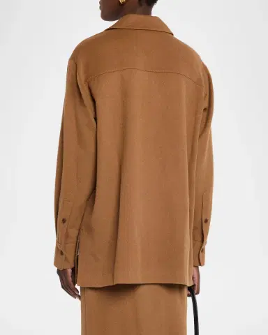 Lafayette 148 New York Spread-Collar Camel Hair Blouse | Thumbnail 3 Lafayette 148 New York Spread-Collar Camel Hair Blouse | Thumbnail 3